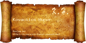 Kovacsics Hunor névjegykártya